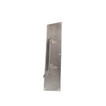 Trimco 10353630 4 Inch x 16 Inch Pull Plate with 6 Inch Center to Center Ultimate Restroom Pull Satin Stainless Steel Finish