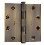 Baldwin 1046.INRP Estate 4.5 Inch x 4.5 Inch Solid Brass Ball Bearing Non-Removable Pin Full Mortise Hinge with Square Corners (Sold Each)