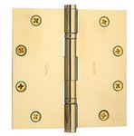 Baldwin 1051.INRP Estate 5 Inch x 5 Inch Solid Brass Ball Bearing Non-Removable Pin Full Mortise Hinge with Square Corners (Sold Each)