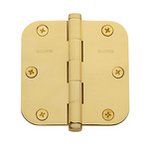 Baldwin 1135.I Estate 3.5 Inch x 3.5 Inch Solid Brass Full Mortise Hinge with 5/8 Inch Radius Corners (Sold Each) product