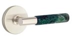 Emtek T-Bar Green Marble 5209 Select Brass Privacy Leverset with Disk Rosette for Left Handed Doors product