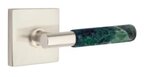 Emtek T-Bar Green Marble 5210 Select Brass Privacy Leverset with Square Rosette for Left Handed Doors product
