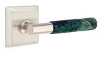 Emtek T-Bar Green Marble 8231 Select Brass Privacy Leverset with Quincy Rosette for Right Handed Doors product