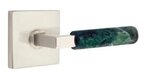 Emtek L-Square Green Marble 5050 Select Brass Full Dummy Leverset with Square Rosette product