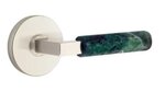 Emtek L-Square Green Marble 5059 SD Select Brass Single Dummy Lever with Disk Rosette for Right Handed Doors product