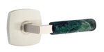 Emtek L-Square Green Marble 5306 SD Select Brass Single Dummy Lever with Urban Modern Rosette for Left Handed Doors product