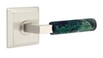 Emtek L-Square Green Marble 8531 SD Select Brass Single Dummy Lever with Quincy Rosette for Right Handed Doors product