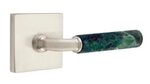 Emtek R-Bar Green Marble 5110 Select Brass Passage Leverset with Square Rosette for Left Handed Doors product