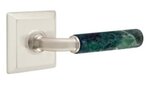 Emtek R-Bar Green Marble 8531 Select Brass Full Dummy Leverset with Quincy Rosette product