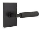 Emtek L-Square Straight Knurled 5052 SD Select Brass Single Dummy Lever with Modern Rectangular Rosette for Right Handed Doors product