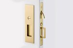 Emtek 2155 Narrow Modern Rectangular Privacy Pocket Door Mortise Lock for 1-3/8&quot; Thick Doors
