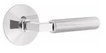Emtek L-Square Straight Knurled 5107 Select Brass Passage Leverset with Modern Rosette for Left Handed Doors product