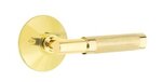 Emtek T-Bar Knurled 5107 Select Brass Passage Leverset with Modern Rosette for Right Handed Doors product
