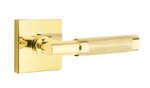 Emtek T-Bar Knurled 5210 Select Brass Privacy Leverset with Square Rosette for Right Handed Doors product