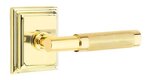 Emtek T-Bar Knurled 8261 Select Brass Privacy Leverset with Wilshire Rosette for Right Handed Doors product