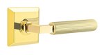 Emtek L-Square Straight Knurled 8531 SD Select Brass Single Dummy Lever with Quincy Rosette for Right Handed Doors product