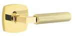 Emtek L-Square Straight Knurled 5316 Select Brass Passage Leverset with Urban Modern Rosette for Left Handed Doors product
