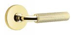 Emtek R-Bar Straight Knurled 5109 Select Brass Passage Leverset with Disk Rosette for Left Handed Doors product