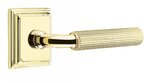 Emtek R-Bar Straight Knurled 8561 SD Select Brass Single Dummy Lever with Wilshire Rosette for Left Handed Doors product