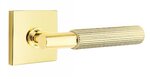 Emtek T-Bar Straight Knurled 5110 Select Brass Passage Leverset with Square Rosette for Left Handed Doors product