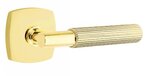 Emtek T-Bar Straight Knurled 5306 Select Brass Full Dummy Leverset with Urban Modern Rosette product