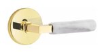 Emtek L-Square White Marble 5059 SD Select Brass Single Dummy Lever with Disk Rosette for Right Handed Doors product