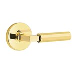 Emtek L-Square Faceted 5059 Select Brass Full Dummy Leverset with Disk Rosette product