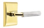 Emtek R-Bar White Marble 5051 SD Select Brass Single Dummy Lever with Neos Rosette for Right Handed Doors product