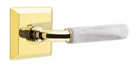 Emtek R-Bar White Marble 8531 SD Select Brass Single Dummy Lever with Quincy Rosette for Right Handed Doors product