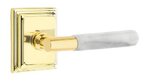Emtek T-Bar White Marble 8161 Select Brass Passage Leverset with Wilshire Rosette for Left Handed Doors product