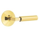Emtek L-Square Faceted 5107 Select Brass Passage Leverset with Modern Rosette for Left Handed Doors product