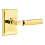 Emtek L-Square Faceted 5211 Select Brass Privacy Leverset with Neos Rosette for Left Handed Doors product