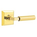 Emtek L-Square Faceted 8531 Select Brass Full Dummy Leverset with Quincy Rosette product