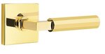 Emtek L-Square Faceted 5110 Select Brass Passage Leverset with Square Rosette for Left Handed Doors product