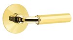 Emtek R-Bar Faceted 5207 Select Brass Privacy Leverset with Modern Rosette for Left Handed Doors product