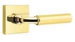 Emtek R-Bar Faceted 5110 Select Brass Passage Leverset with Square Rosette for Left Handed Doors product
