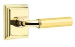 Emtek R-Bar Faceted 8561 SD Select Brass Single Dummy Lever with Wilshire Rosette for Left Handed Doors product