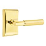 Emtek T-Bar Faceted 5211 Select Brass Privacy Leverset with Neos Rosette for Left Handed Doors product