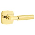Emtek T-Bar Faceted 5316 Select Brass Passage Leverset with Urban Modern Rosette for Right Handed Doors product