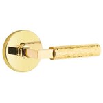 Emtek L-Square Hammered 5109 Select Brass Passage Leverset with Disk Rosette for Left Handed Doors product