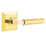 Emtek L-Square Hammered 8531 SD Select Brass Single Dummy Lever with Quincy Rosette for Left Handed Doors product