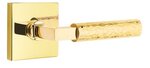 Emtek L-Square Hammered 5050 SD Select Brass Single Dummy Lever with Square Rosette for Right Handed Doors product