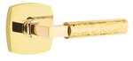 Emtek L-Square Hammered 5326 Select Brass Privacy Leverset with Urban Modern Rosette for Right Handed Doors product