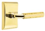 Emtek R-Bar Hammered 5211 Select Brass Privacy Leverset with Neos Rosette for Left Handed Doors product