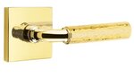 Emtek R-Bar Hammered 5210 Select Brass Privacy Leverset with Square Rosette for Left Handed Doors product