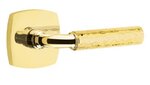 Emtek R-Bar Hammered 5306 SD Select Brass Single Dummy Lever with Urban Modern Rosette for Left Handed Doors product