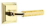 Emtek R-Bar Hammered 8261 Select Brass Privacy Leverset with Wilshire Rosette for Right Handed Doors product