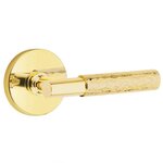 Emtek T-Bar Hammered 5109 Select Brass Passage Leverset with Disk Rosette for Right Handed Doors product
