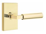 Emtek L-Square Smooth 5112 Select Brass Passage Leverset with Modern Rectangular Rosette for Left Handed Doors product