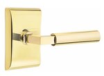 Emtek L-Square Smooth 5211 Select Brass Privacy Leverset with Neos Rosette for Right Handed Doors product
